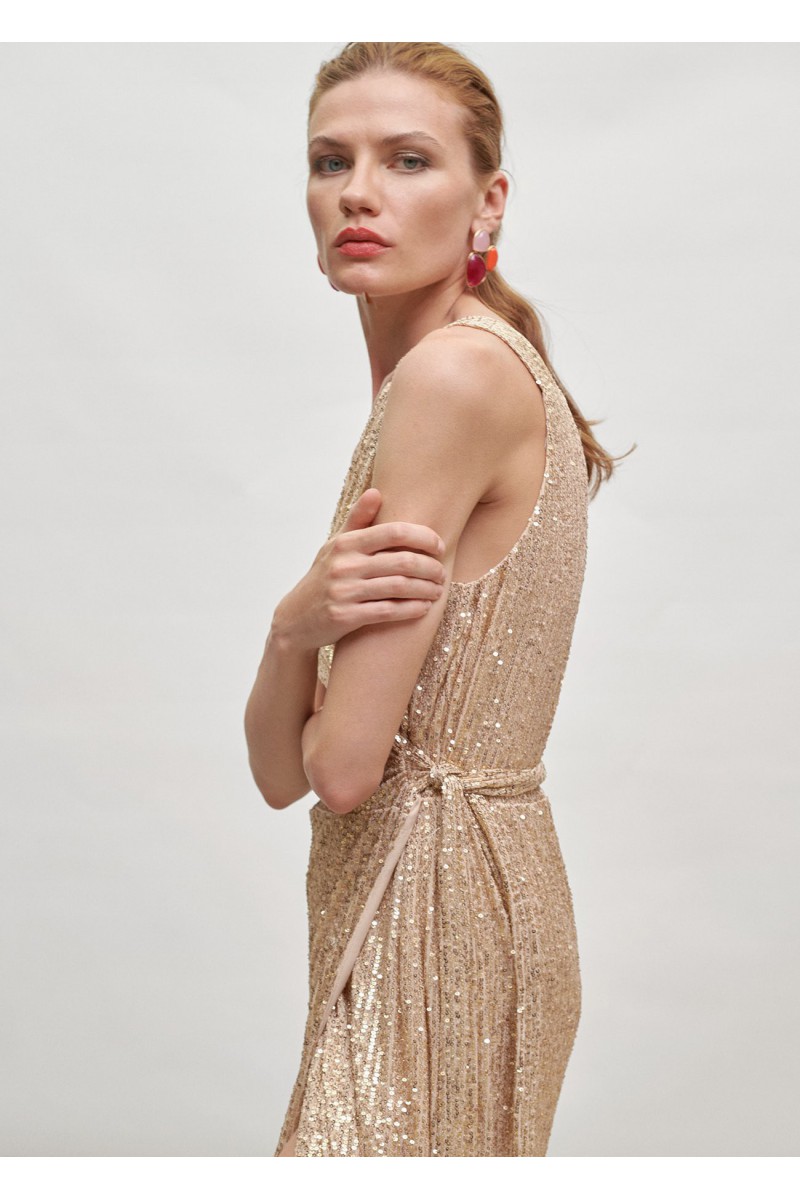 VESTIDO CRUZADO LENTEJUELAS