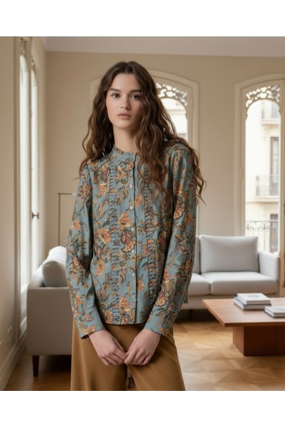 BLUSA FLUIDA CON FRUNCES